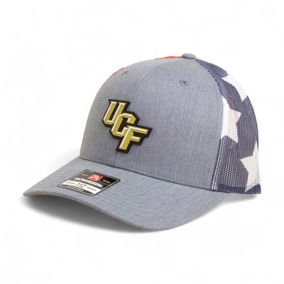 UCF Knights 3D Snapback Trucker Hat- Heather Grey/ Stars & Stripes - Picture 1 of 3